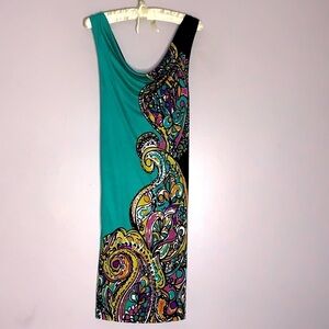 Yoana Baraschi x Anthropologie silk art swirl belted Rouched pencil dress xs